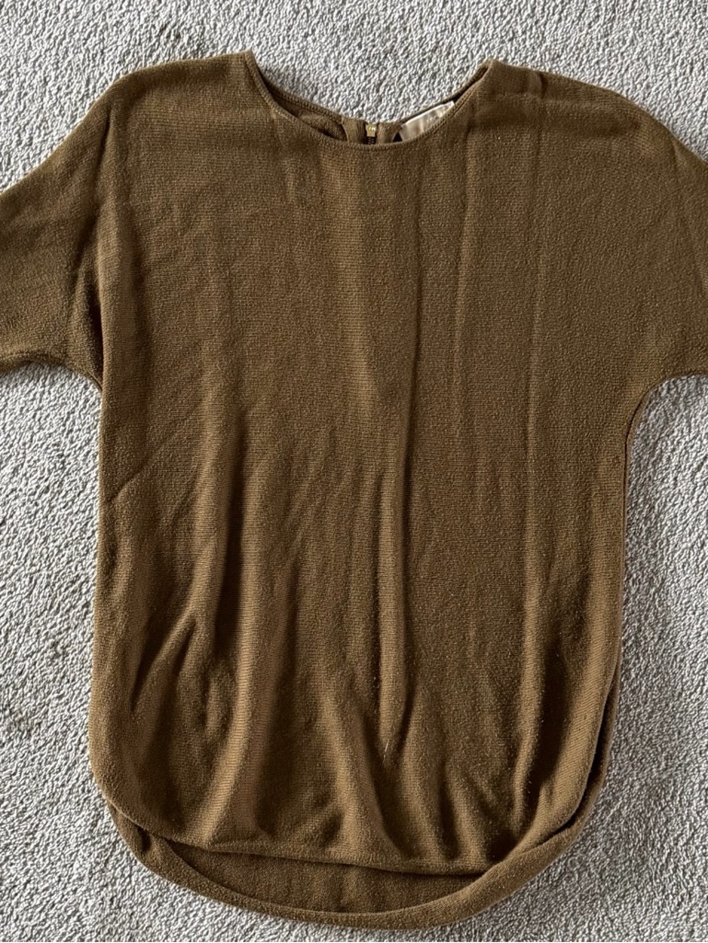 MICHAEL Michael Kors Olive-Brown Short Sleeve Crewneck Tunic